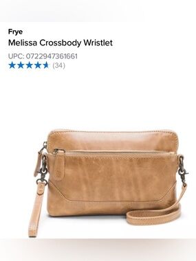 Melissa Tan Leather Crossbody Wristlet Bag